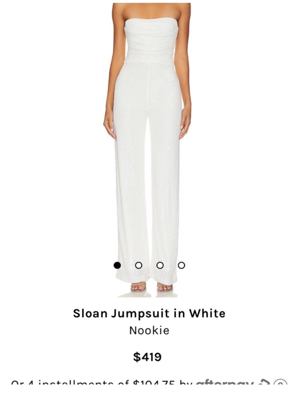 Nookie Sloan Sequin Jumpsuit In White